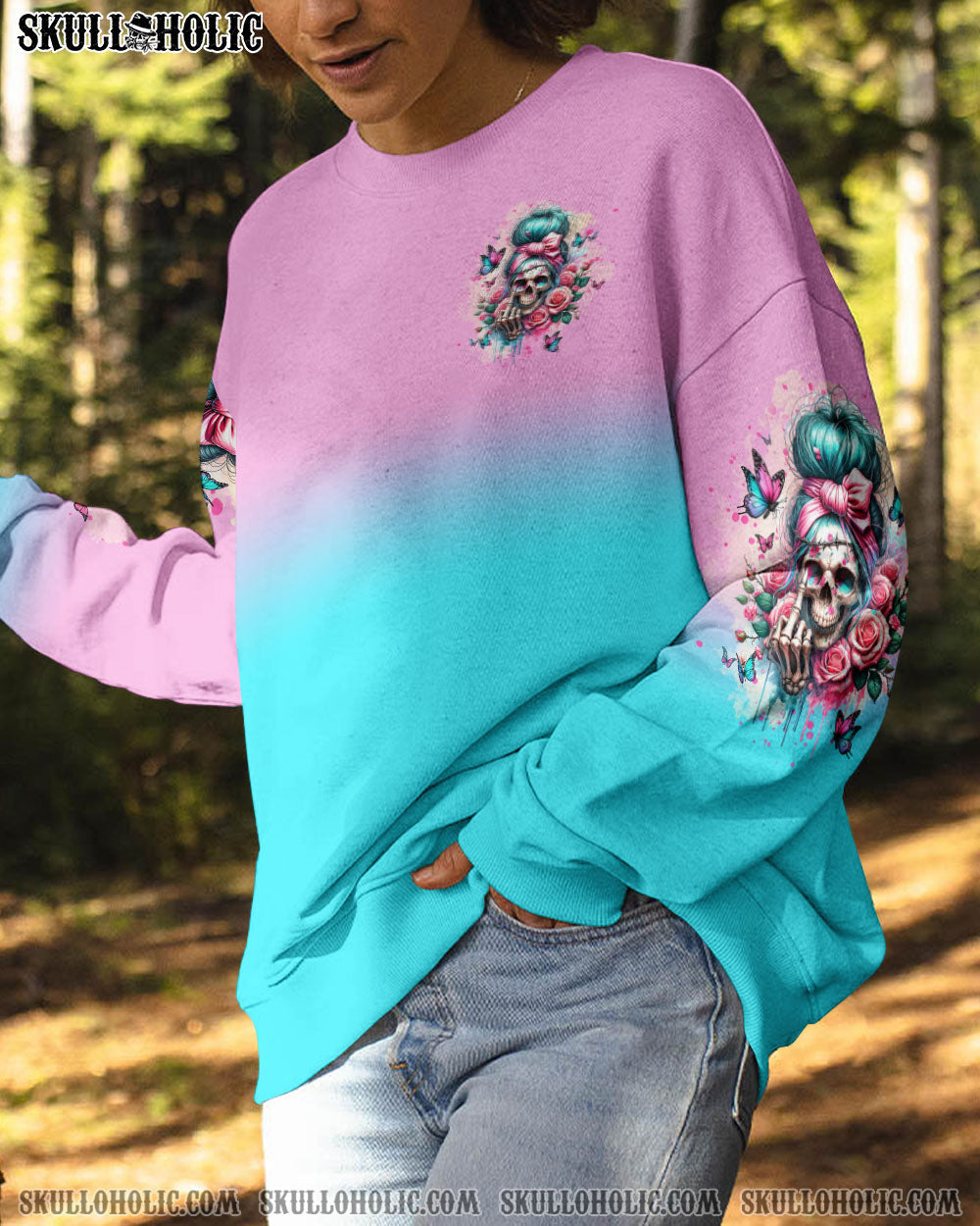 BLISSCORNERS THE GOOD GIRL IN ME MESSY BUN ALL OVER PRINT