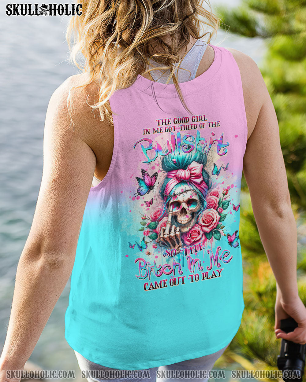 BLISSCORNERS THE GOOD GIRL IN ME MESSY BUN ALL OVER PRINT