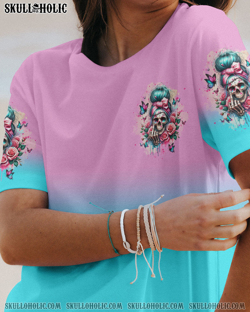 BLISSCORNERS THE GOOD GIRL IN ME MESSY BUN ALL OVER PRINT