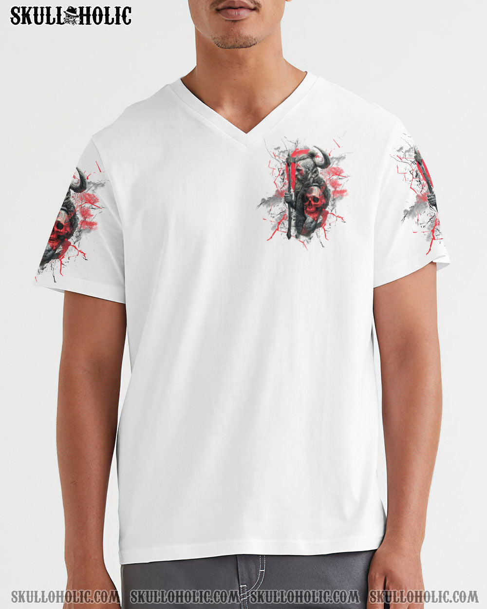 BLISSCORNERS THAT WHICH DOES NOT K ME SHOULD RUN VIKING SKULL ALL OVER PRINT
