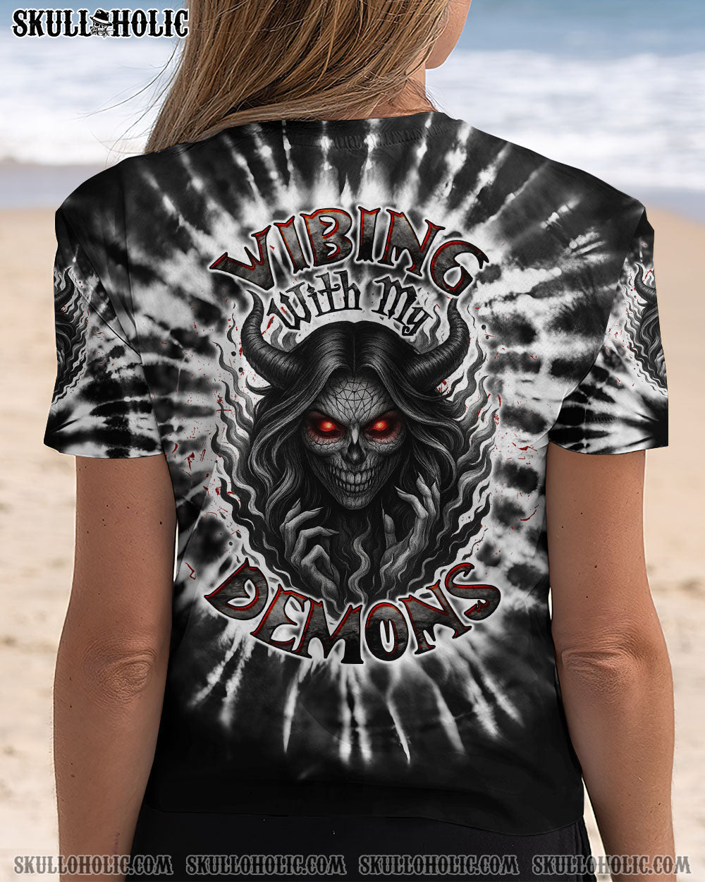 BLISSCORNERS VIBING WITH MY DEMONS TIE DYE ALL OVER PRINT