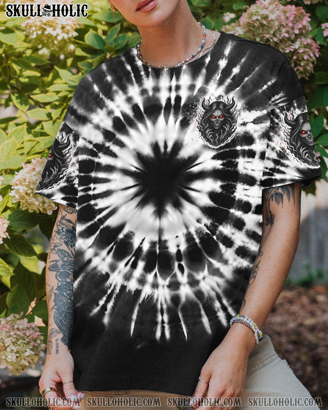 BLISSCORNERS VIBING WITH MY DEMONS TIE DYE ALL OVER PRINT