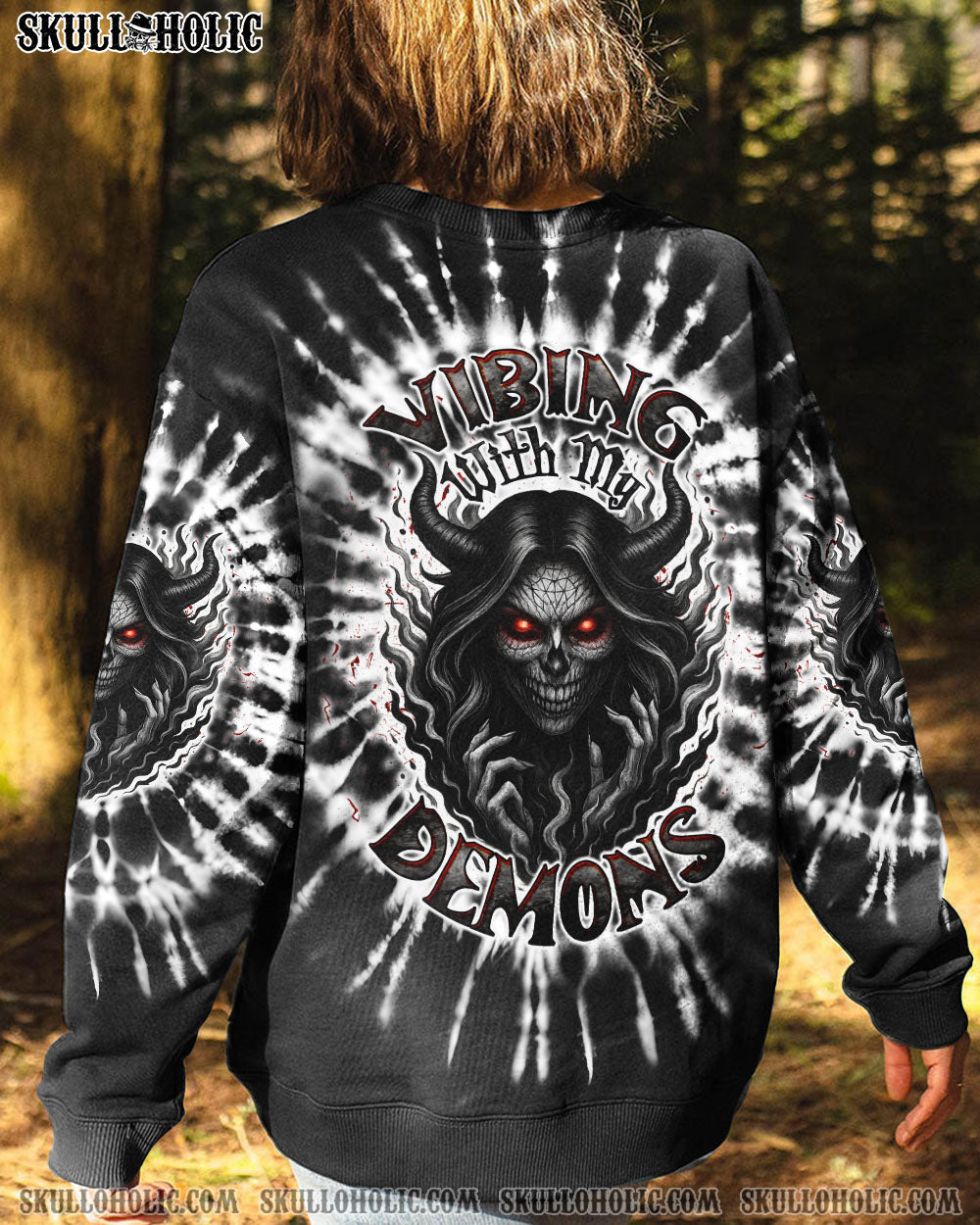 BLISSCORNERS VIBING WITH MY DEMONS TIE DYE ALL OVER PRINT