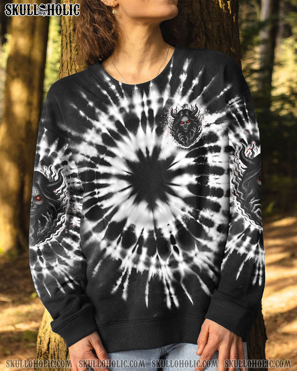 BLISSCORNERS VIBING WITH MY DEMONS TIE DYE ALL OVER PRINT