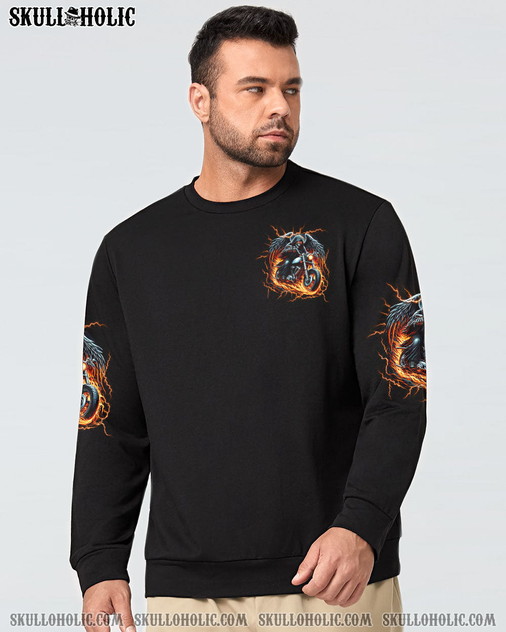 BLISSCORNERS BIKER BY BIRTH REBEL BY CHOICE SKULL ALL OVER PRINT