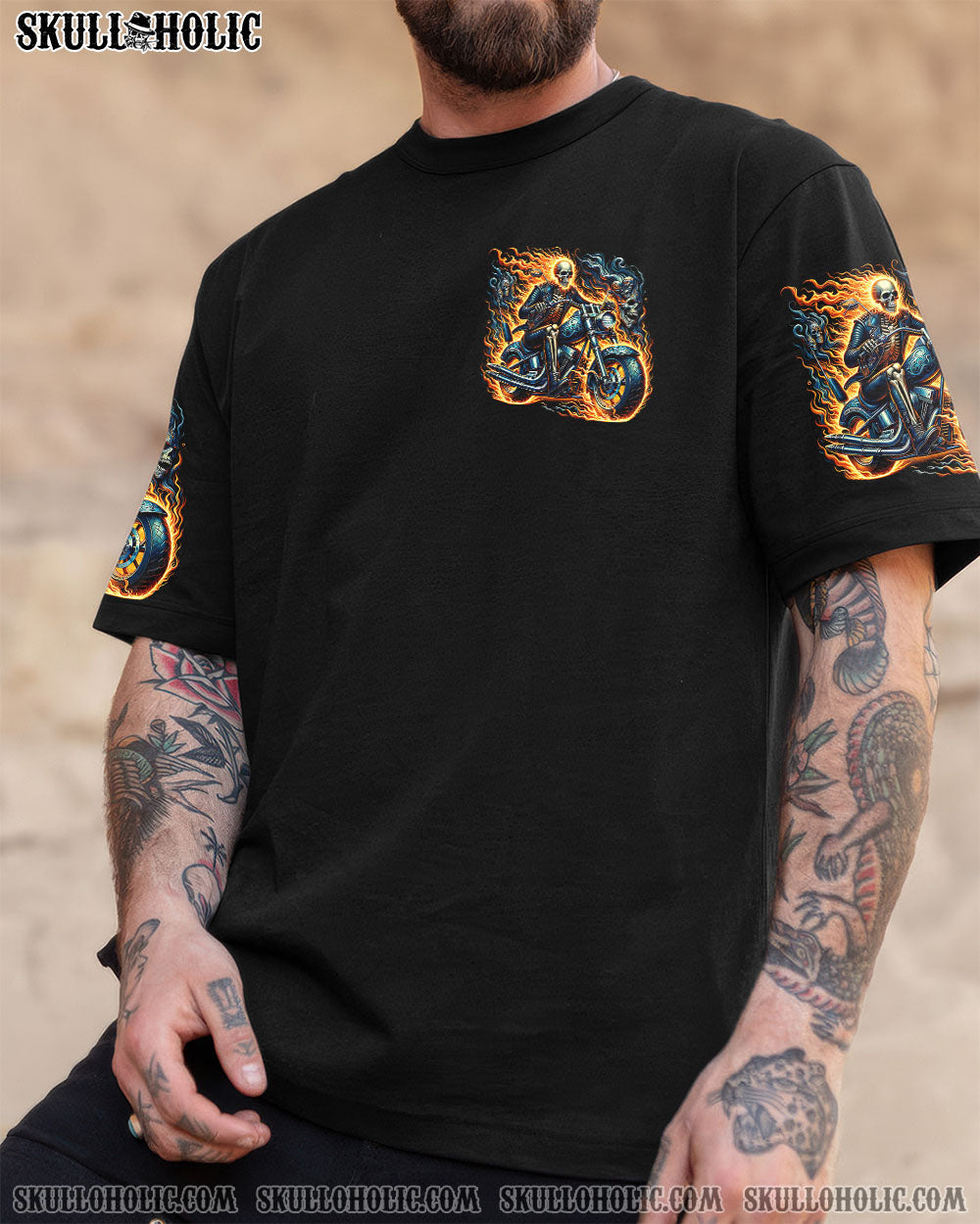 BLISSCORNERS TAKE IT OUT AND PLAY WITH IT BIKER SKULL ALL OVER PRINT