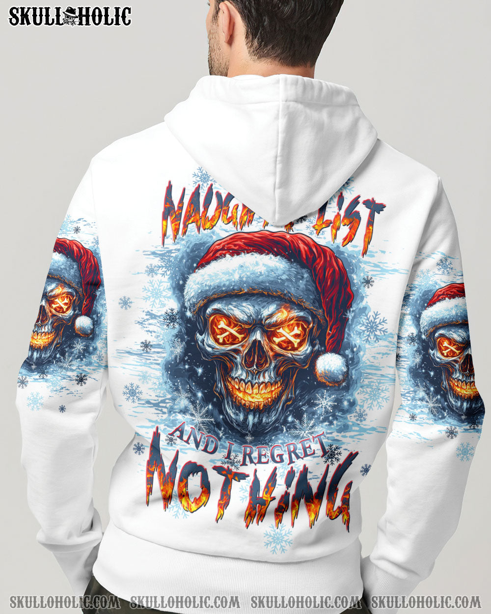BLISSCORNERS ON THE NAUGHTY LIST SKULL CHRISTMAS ALL OVER PRINT