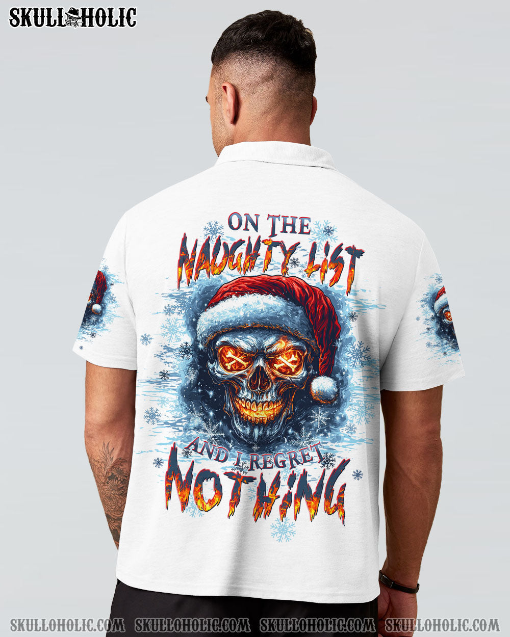 BLISSCORNERS ON THE NAUGHTY LIST SKULL CHRISTMAS ALL OVER PRINT