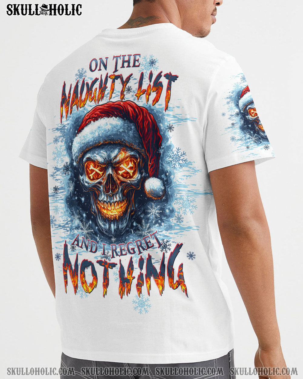 BLISSCORNERS ON THE NAUGHTY LIST SKULL CHRISTMAS ALL OVER PRINT