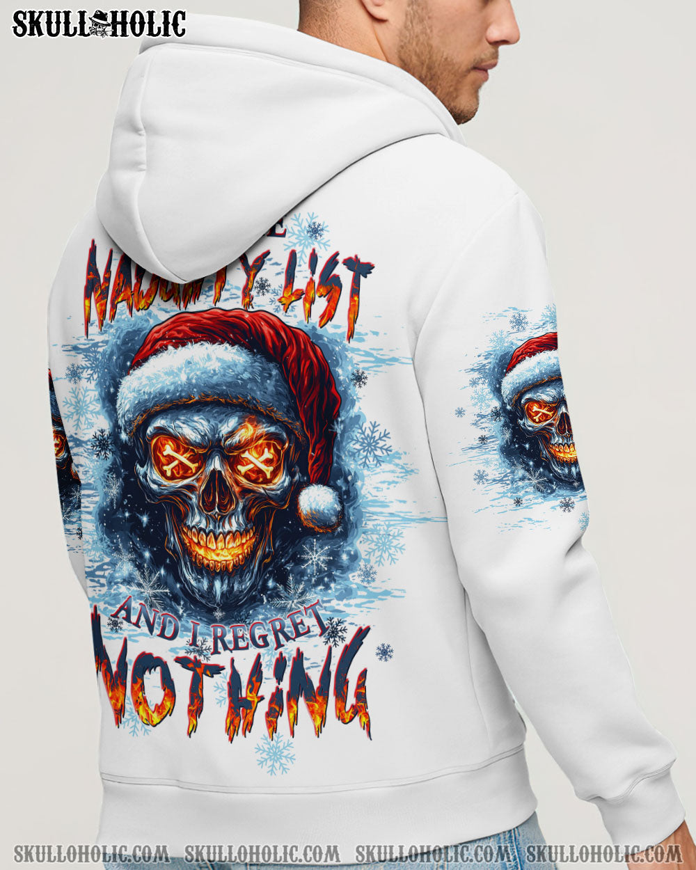 BLISSCORNERS ON THE NAUGHTY LIST SKULL CHRISTMAS ALL OVER PRINT
