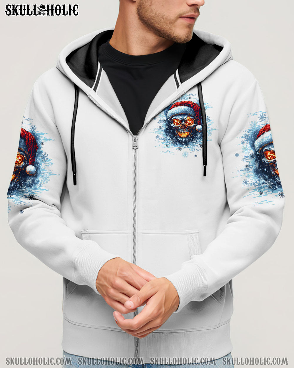 BLISSCORNERS ON THE NAUGHTY LIST SKULL CHRISTMAS ALL OVER PRINT