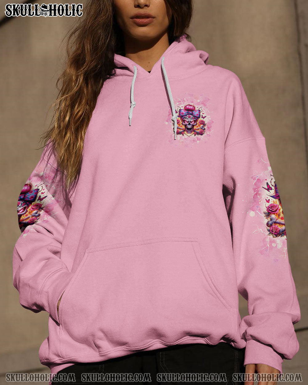 BLISSCORNERS I'M NOT ANTI-SOCIAL MESSY BUN SKULL ALL OVER PRINT