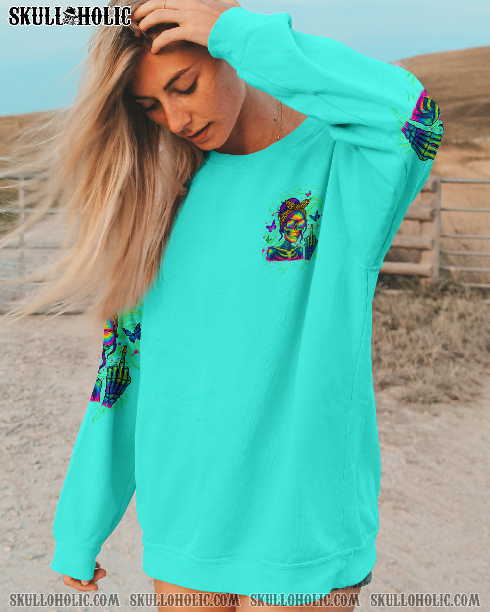BLISSCORNERS KARMA FAIRY SKULL MESSY BUN ALL OVER PRINT