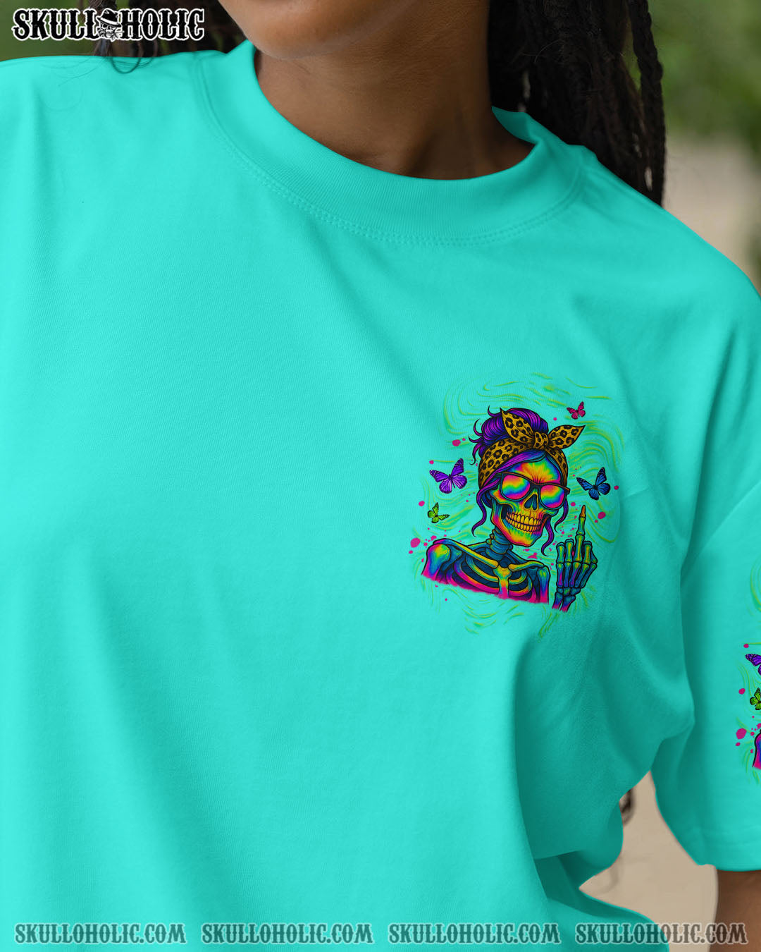 BLISSCORNERS KARMA FAIRY SKULL MESSY BUN ALL OVER PRINT