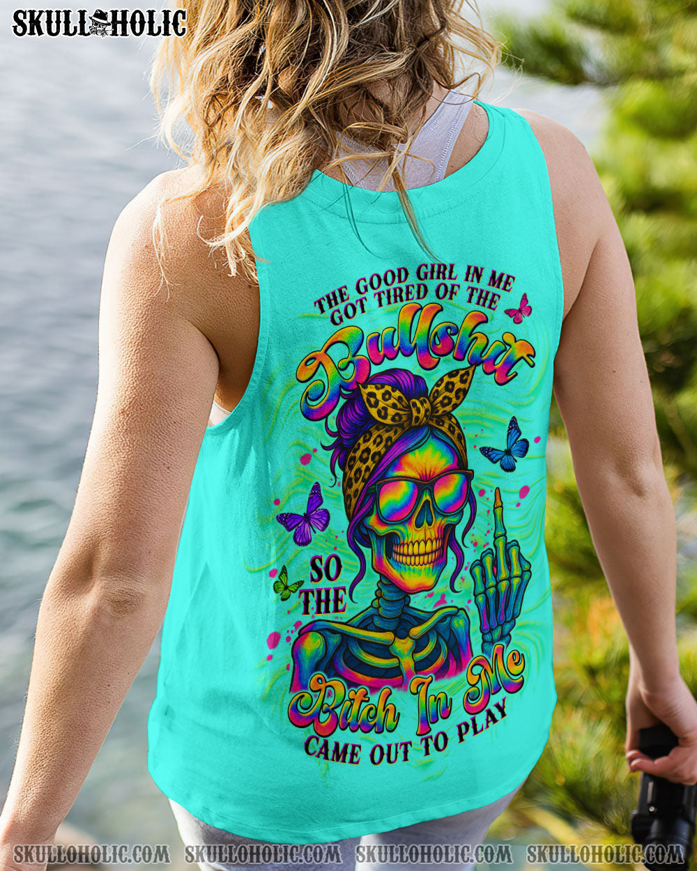 BLISSCORNERS KARMA FAIRY SKULL MESSY BUN ALL OVER PRINT