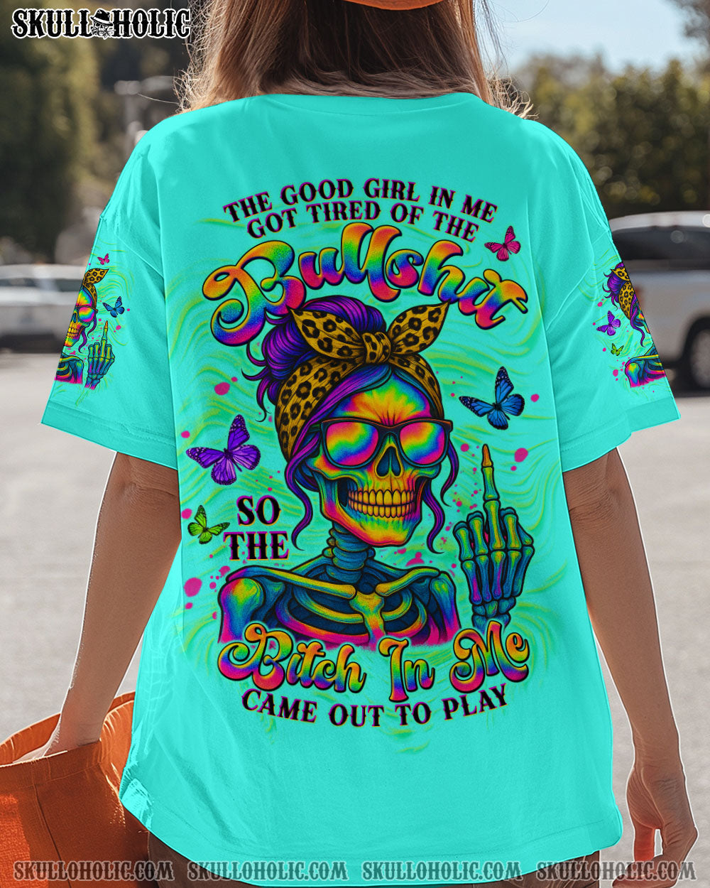 BLISSCORNERS KARMA FAIRY SKULL MESSY BUN ALL OVER PRINT