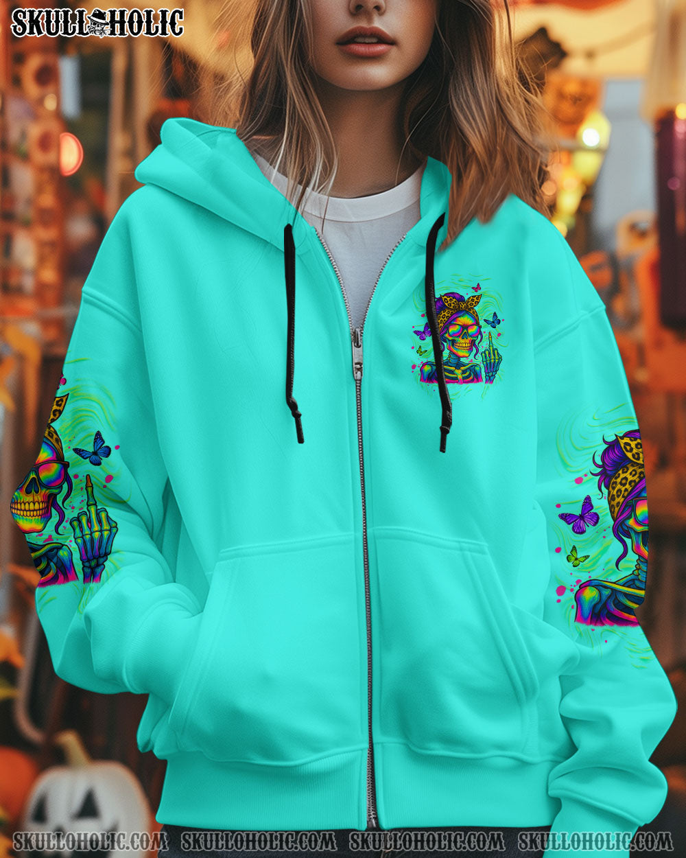BLISSCORNERS KARMA FAIRY SKULL MESSY BUN ALL OVER PRINT