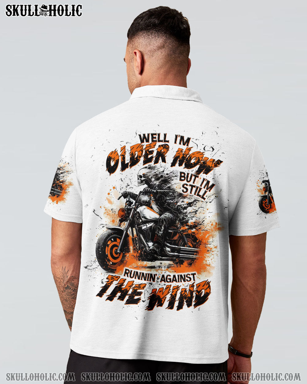 BLISSCORNERS RUNNING AGAINST THE WIND BIKER SKULL ALL OVER PRINT