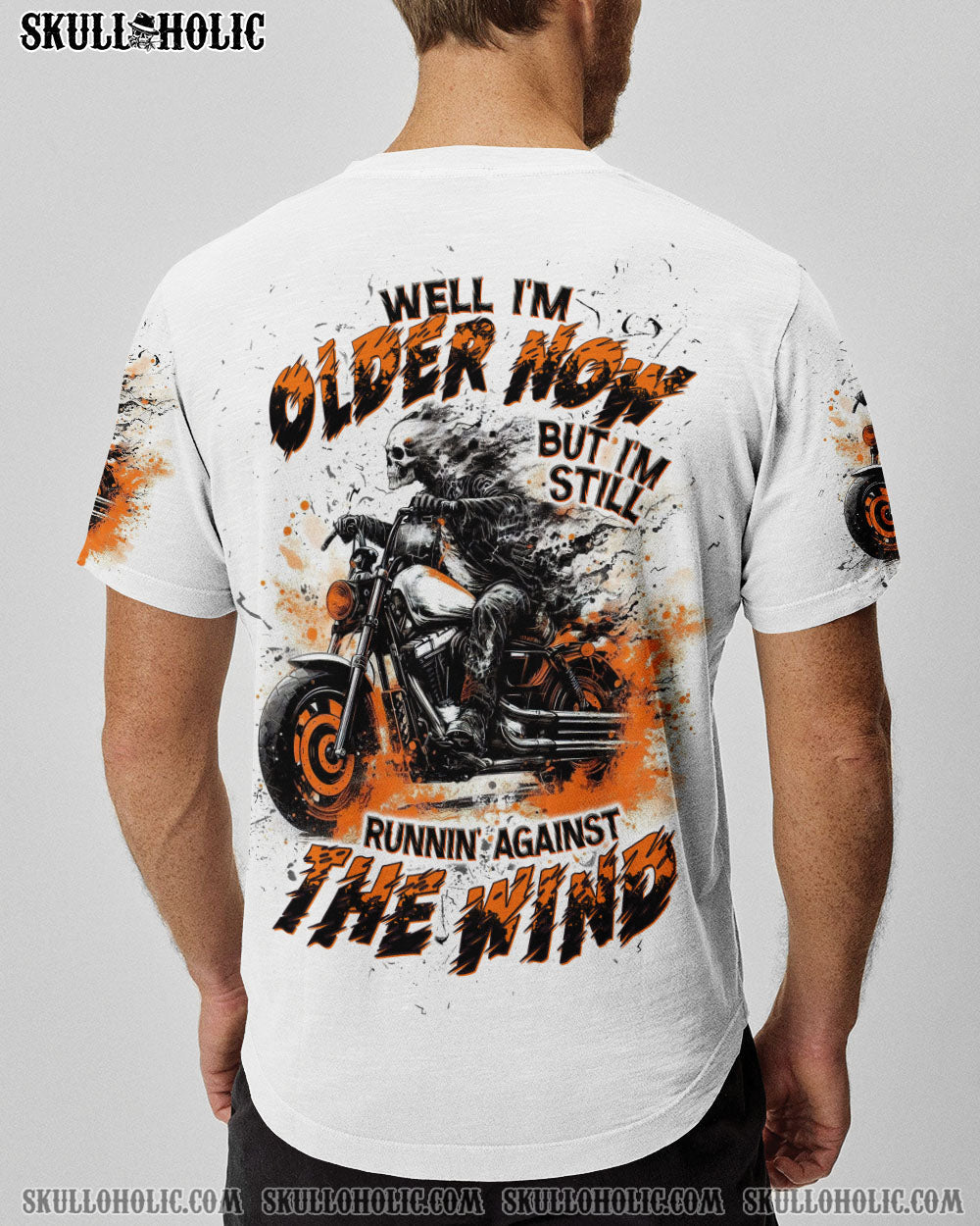 BLISSCORNERS RUNNING AGAINST THE WIND BIKER SKULL ALL OVER PRINT