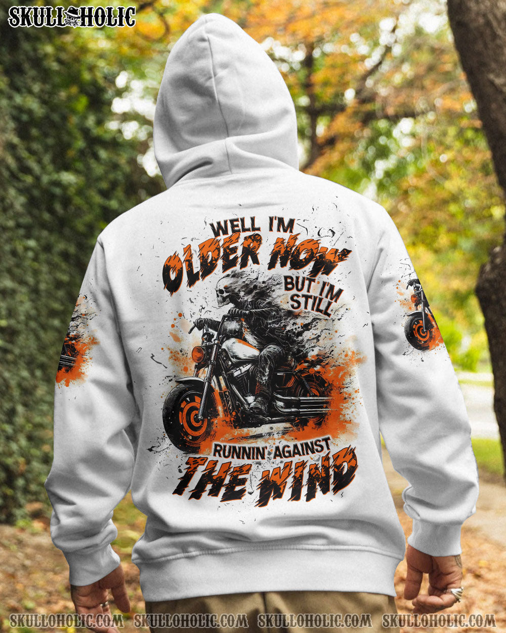 BLISSCORNERS RUNNING AGAINST THE WIND BIKER SKULL ALL OVER PRINT