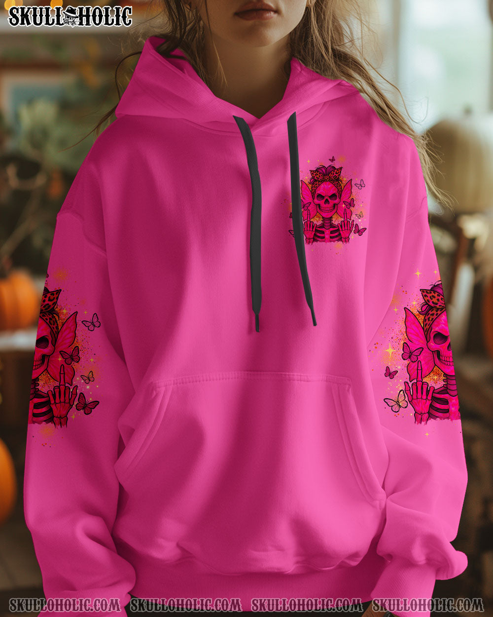 BLISSCORNERS THE GOOD GIRL IN ME ROSE SKULL MESSY BUN ALL OVER PRINT