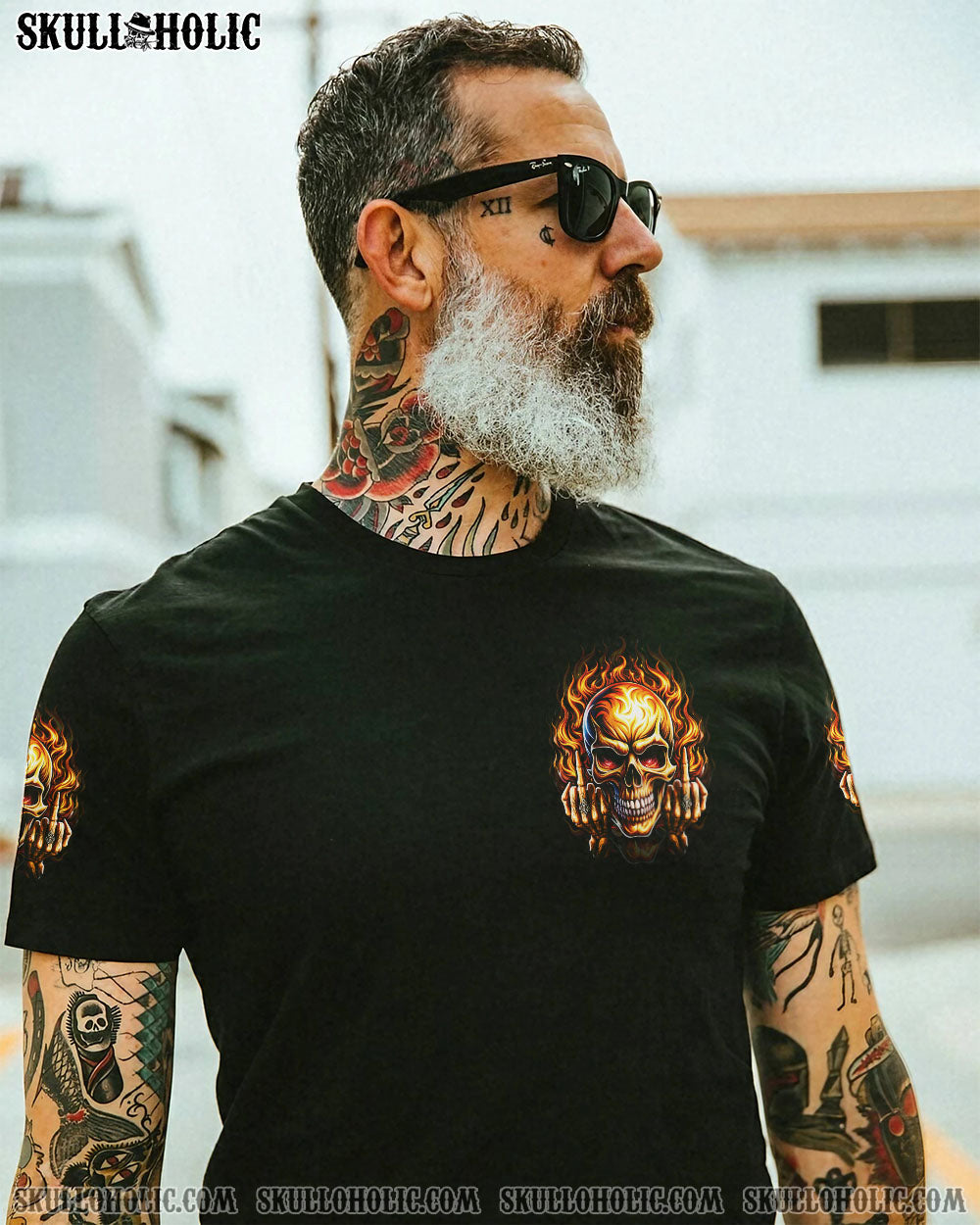BLISSCORNERS I AM WHO I AM FIRE SKULL ALL OVER PRINT