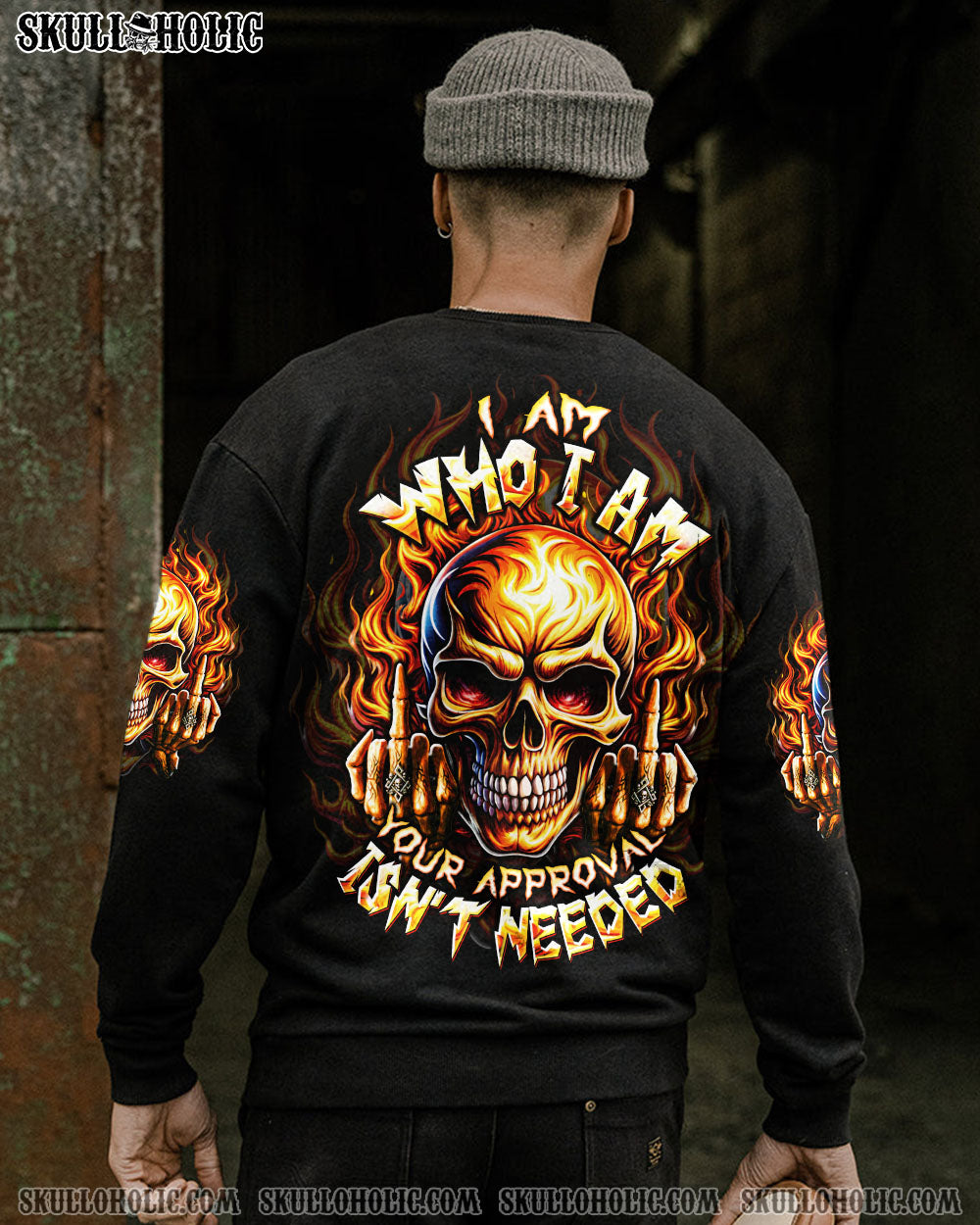 BLISSCORNERS I AM WHO I AM FIRE SKULL ALL OVER PRINT