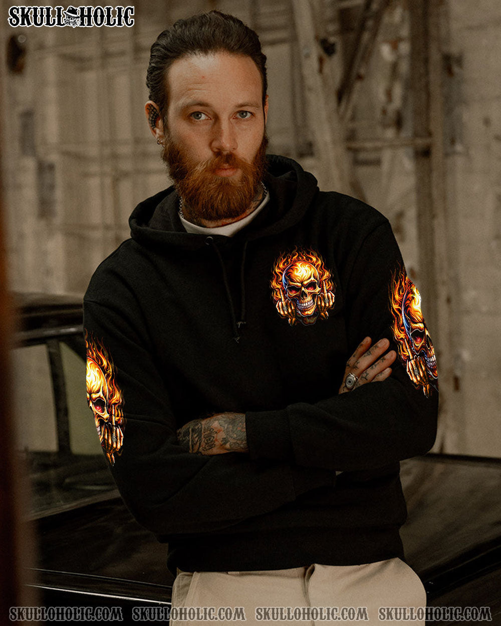 BLISSCORNERS I AM WHO I AM FIRE SKULL ALL OVER PRINT