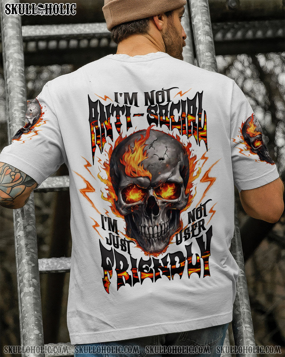 BLISSCORNERS I'M NOT ANTI-SOCIAL MAD SKULL ALL OVER PRINT  -  TLTW3010251
