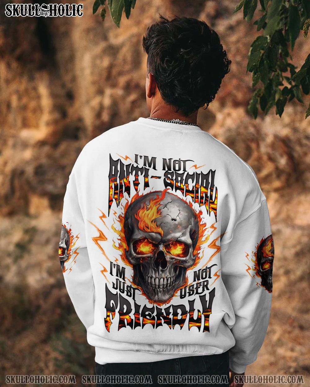 BLISSCORNERS I'M NOT ANTI-SOCIAL MAD SKULL ALL OVER PRINT  -  TLTW3010251