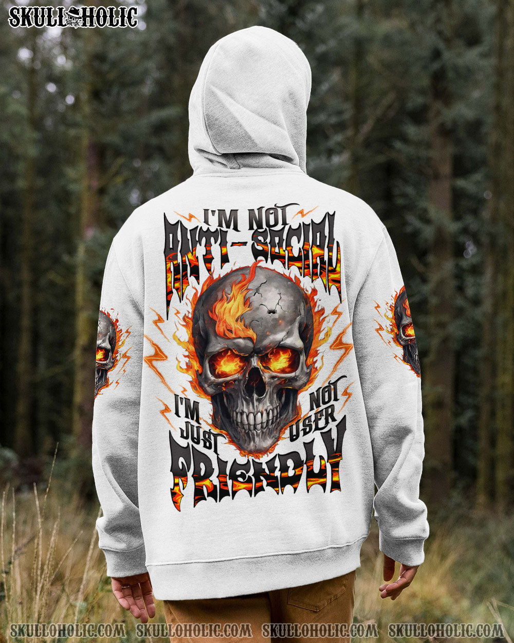 BLISSCORNERS I'M NOT ANTI-SOCIAL MAD SKULL ALL OVER PRINT  -  TLTW3010251