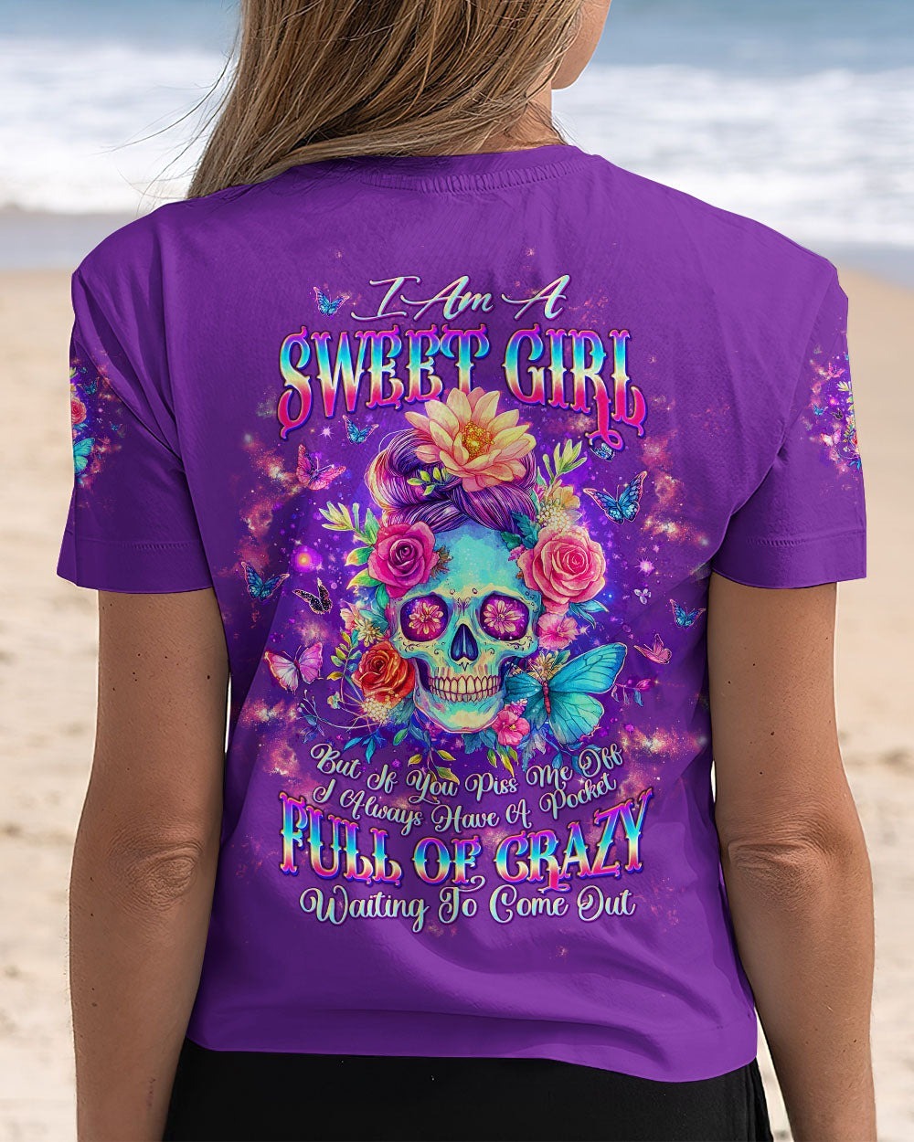 BLISSCORNERS ASSUMING I WAS LIKE MOST GIRLS MESSY BUN SKULL ALL OVER PRINT