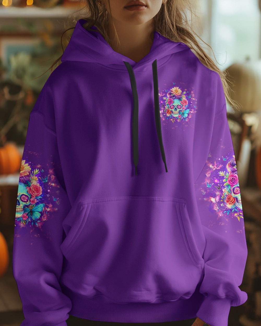 BLISSCORNERS ASSUMING I WAS LIKE MOST GIRLS MESSY BUN SKULL ALL OVER PRINT