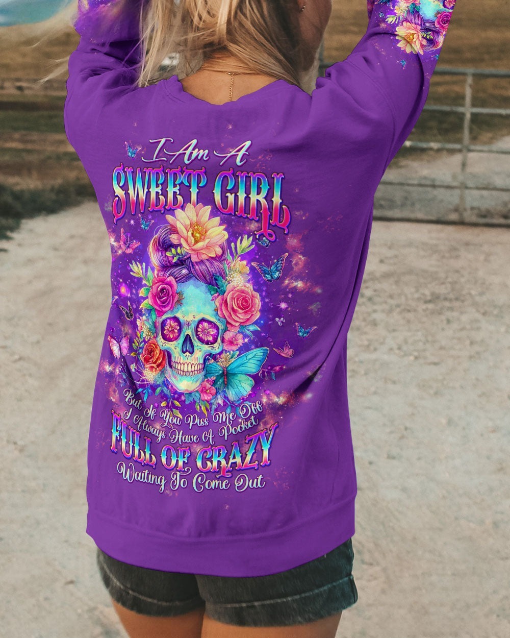 BLISSCORNERS ASSUMING I WAS LIKE MOST GIRLS MESSY BUN SKULL ALL OVER PRINT