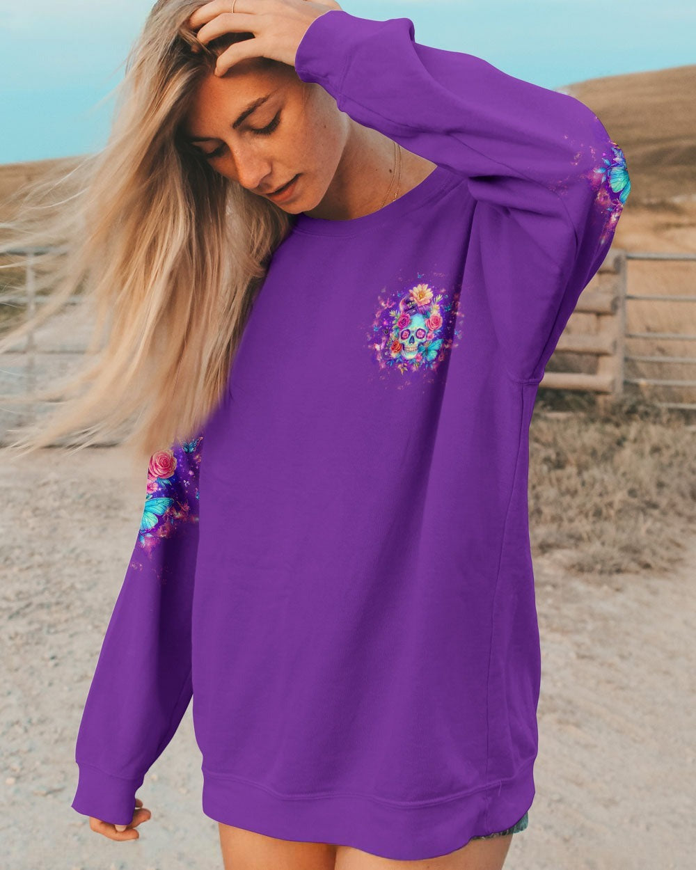 BLISSCORNERS ASSUMING I WAS LIKE MOST GIRLS MESSY BUN SKULL ALL OVER PRINT