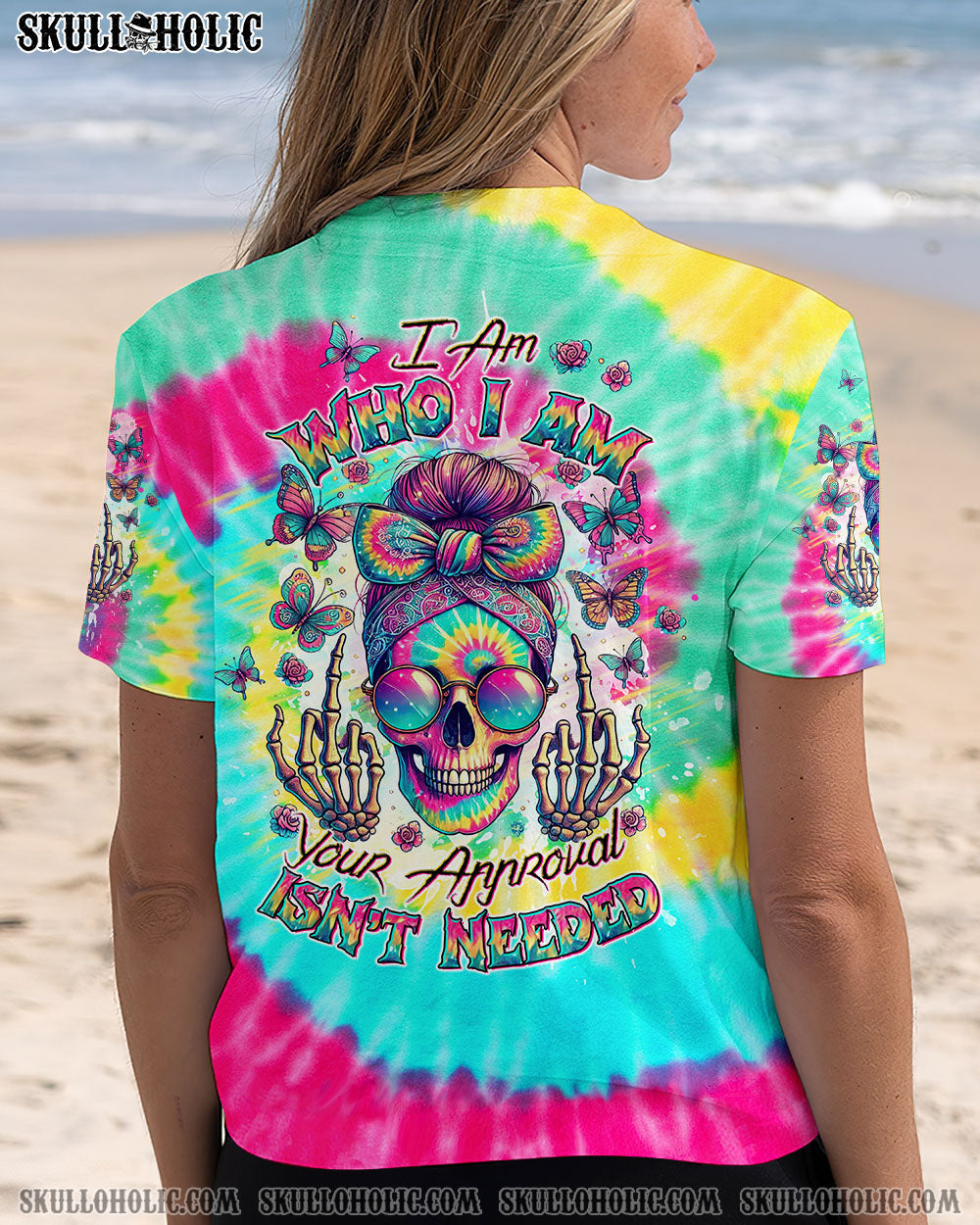 BLISSCORNERS I AM WHO I AM YOUR APPROVAL ISN'T NEEDED MESSY BUN ALL OVER PRINT