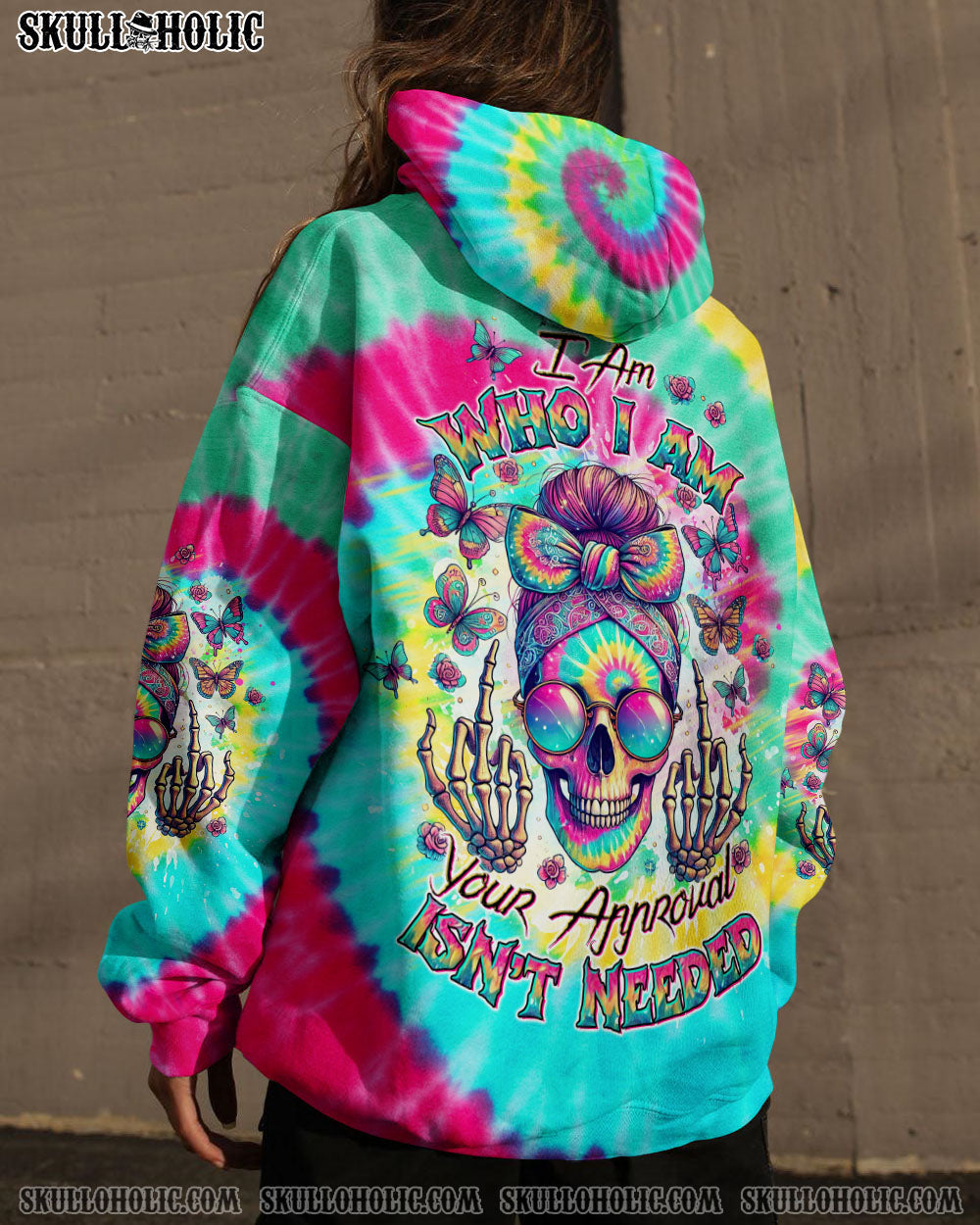 BLISSCORNERS I AM WHO I AM YOUR APPROVAL ISN'T NEEDED MESSY BUN ALL OVER PRINT