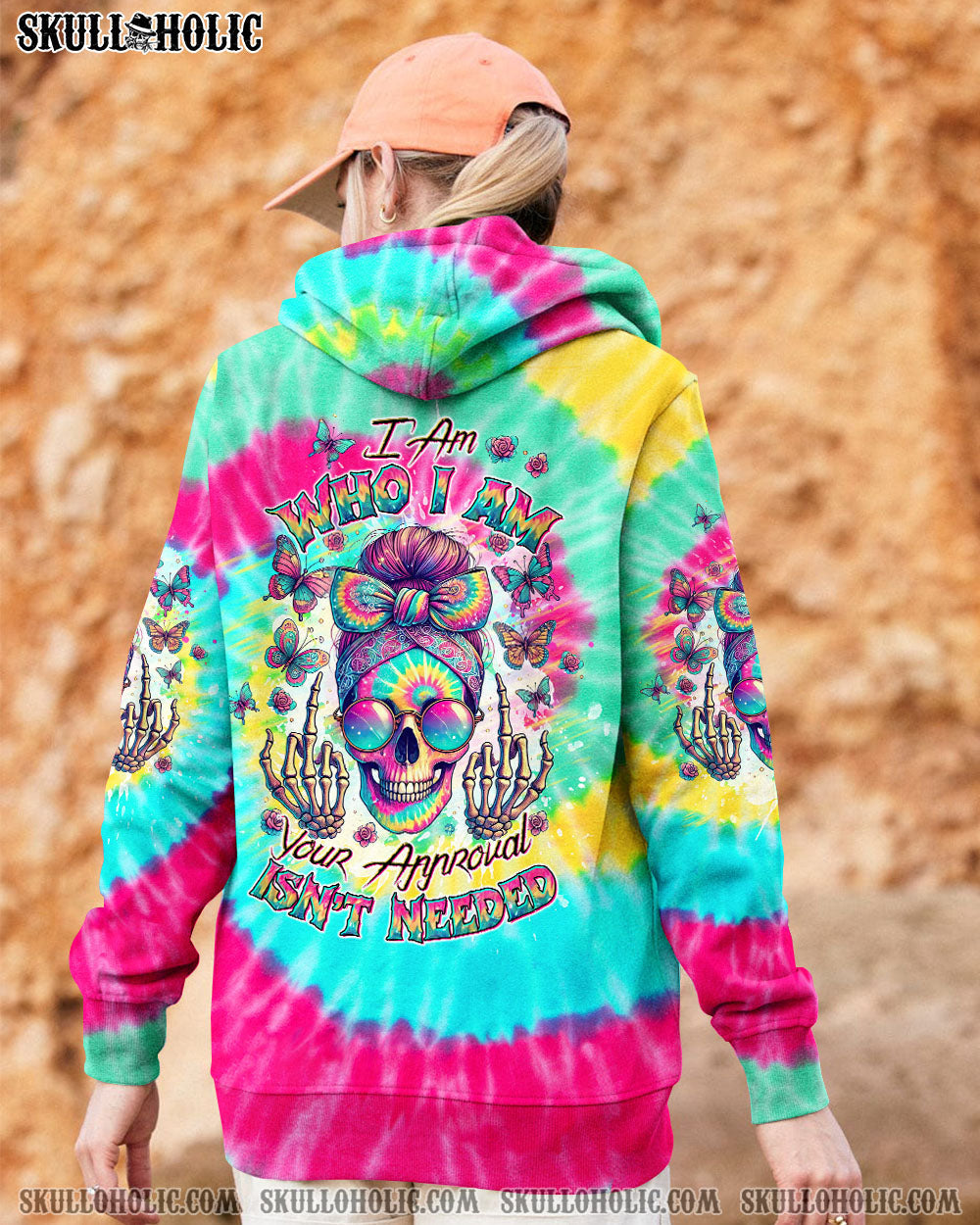 BLISSCORNERS I AM WHO I AM YOUR APPROVAL ISN'T NEEDED MESSY BUN ALL OVER PRINT