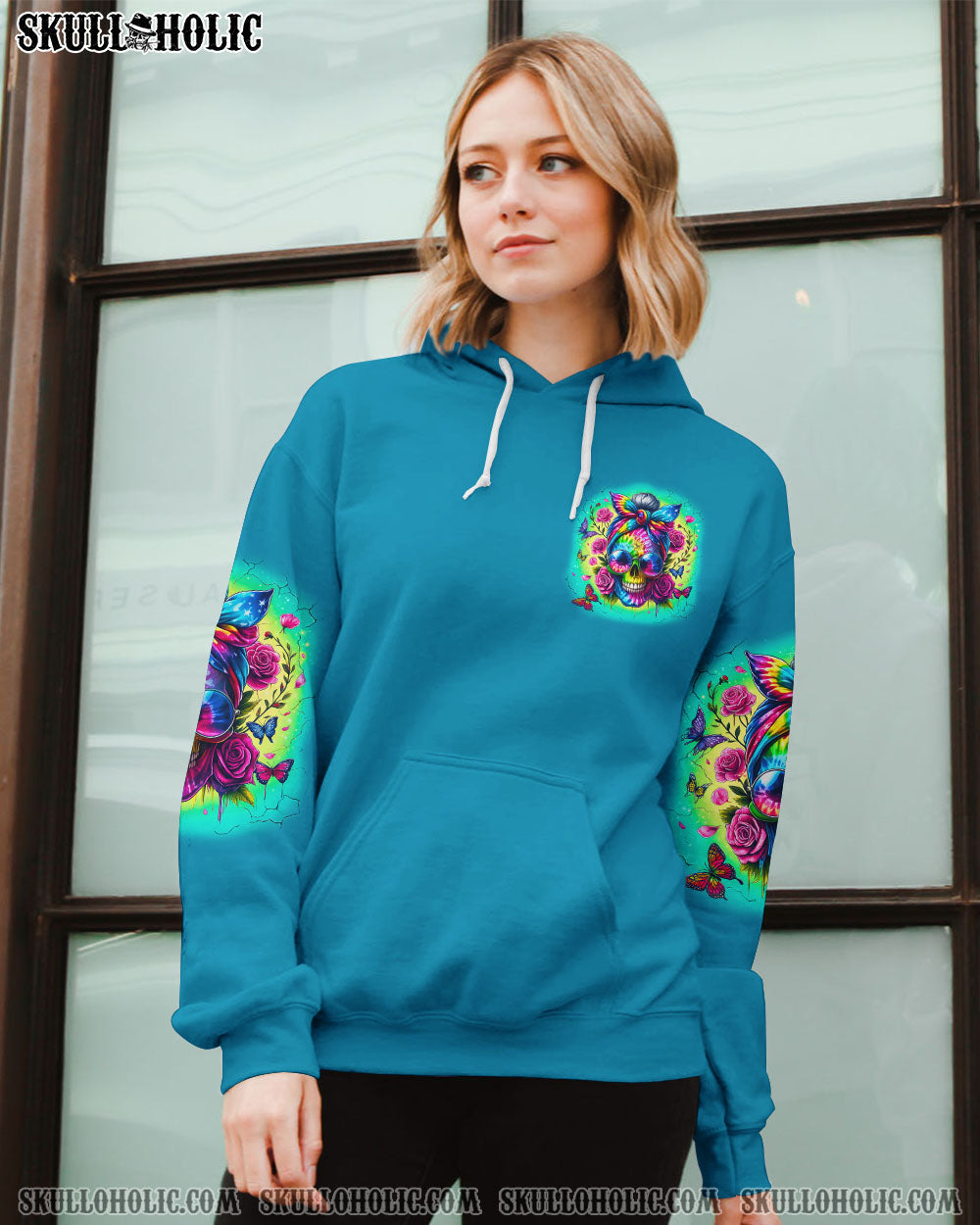BLISSCORNERS THE GOOD GIRL IN ME MESSY BUN TIE DYE ALL OVER PRINT