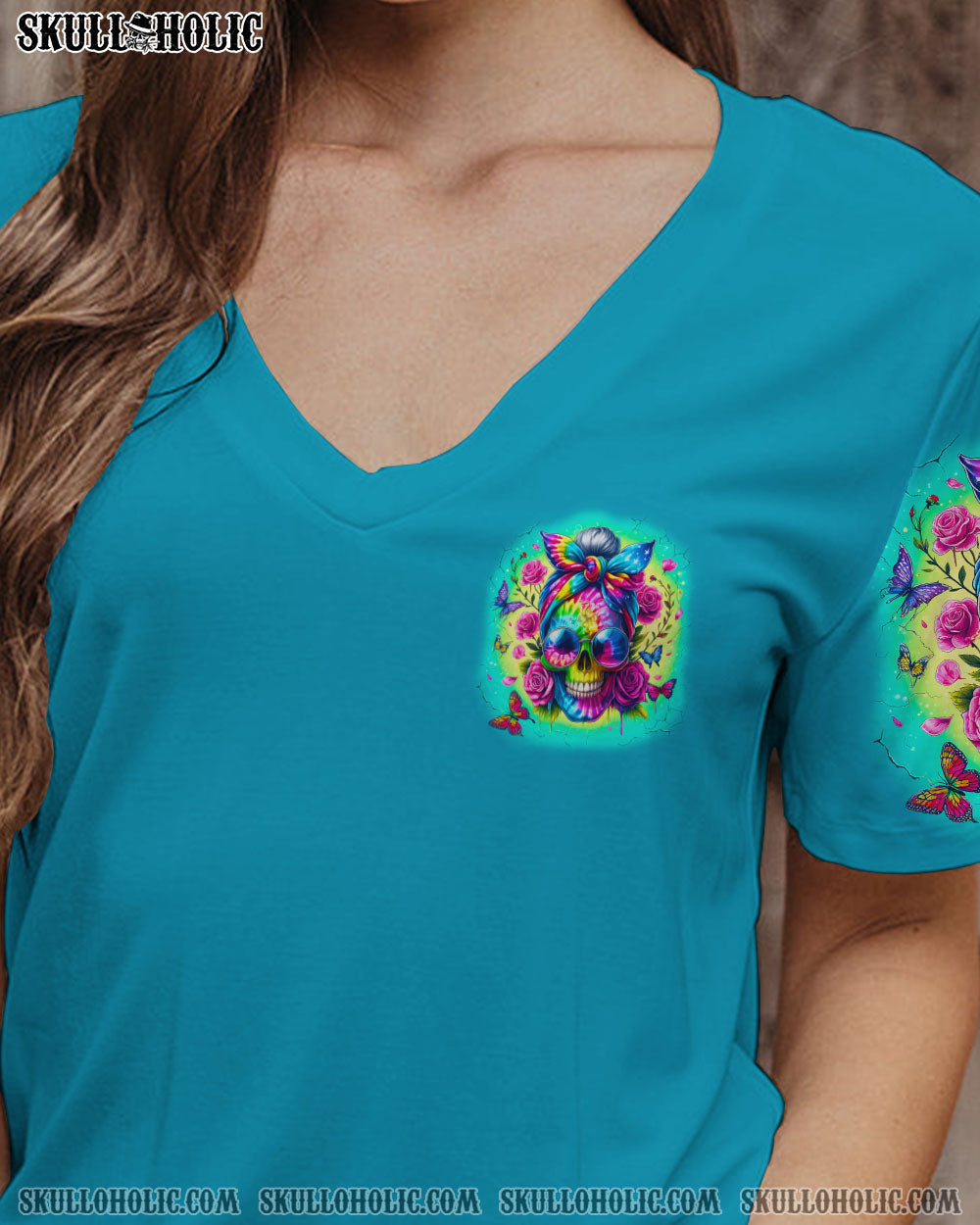 BLISSCORNERS THE GOOD GIRL IN ME MESSY BUN TIE DYE ALL OVER PRINT