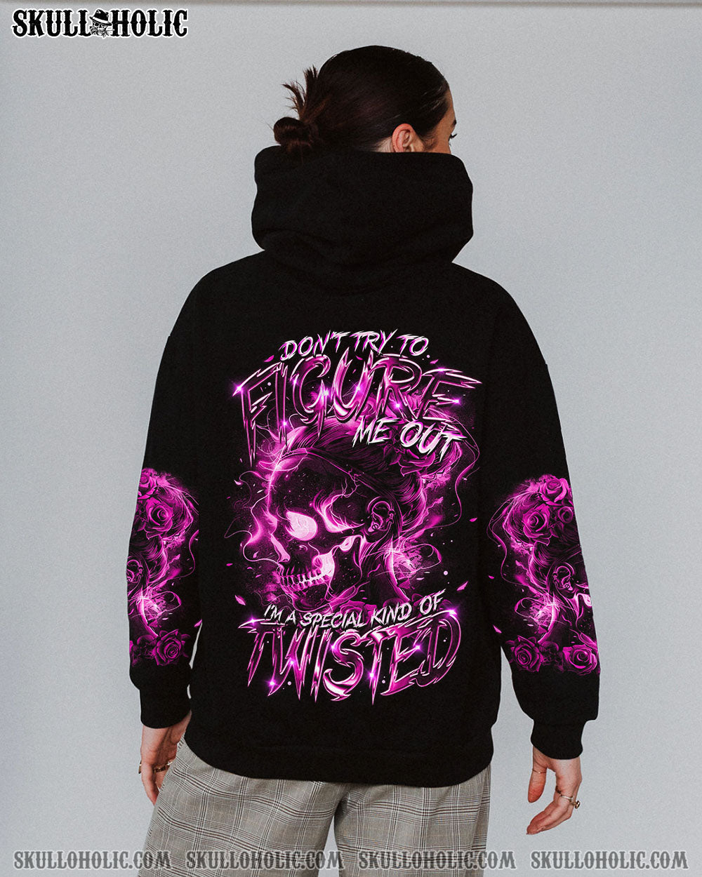 BLISSCORNERS THE GOOD GIRL IN ME MESSY BUN PURPLE ALL OVER PRINT