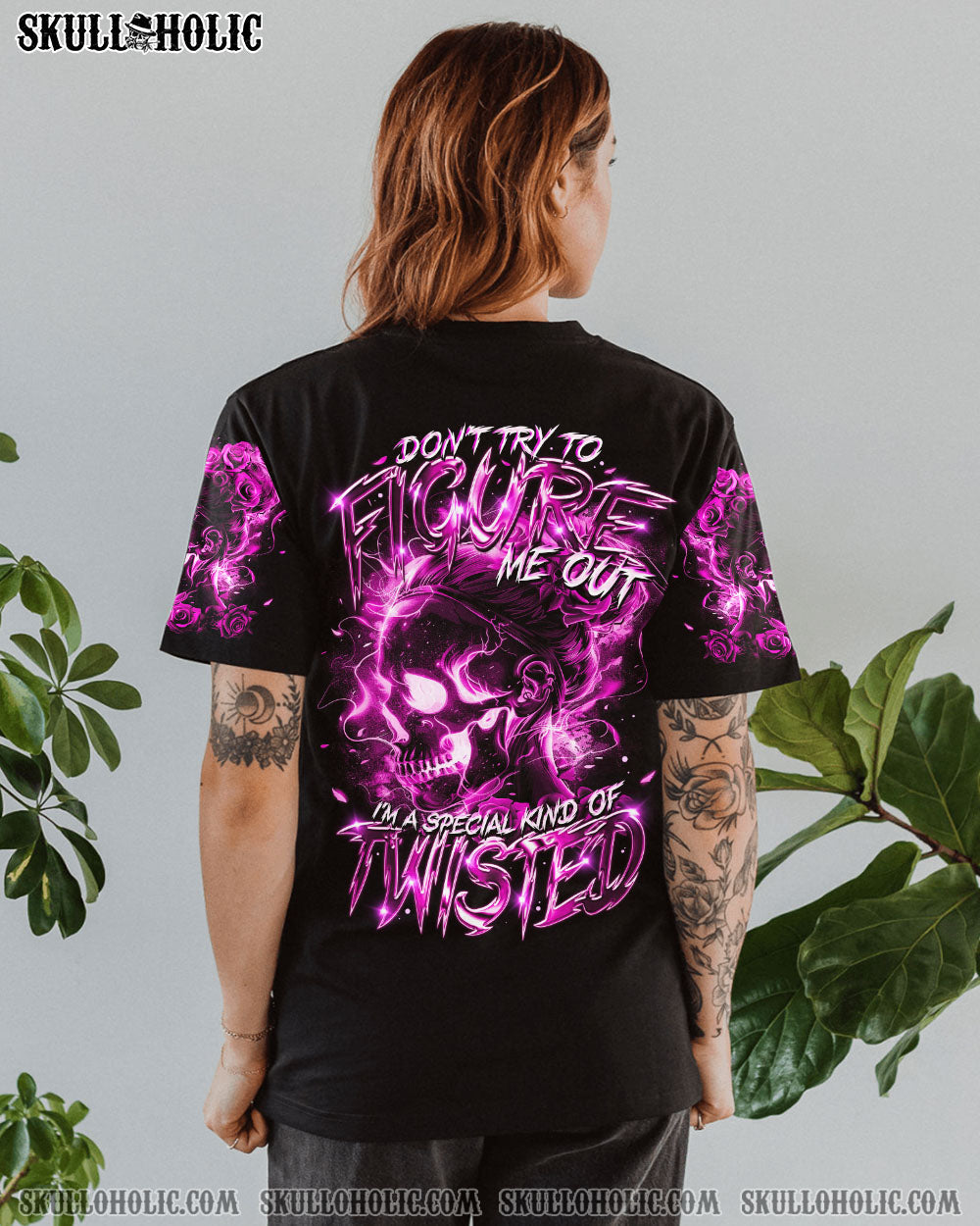 BLISSCORNERS THE GOOD GIRL IN ME MESSY BUN PURPLE ALL OVER PRINT