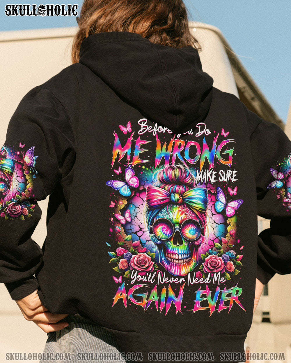 BLISSCORNERS B DON'T F WITH ME MESSY BUN ALL OVER PRINT