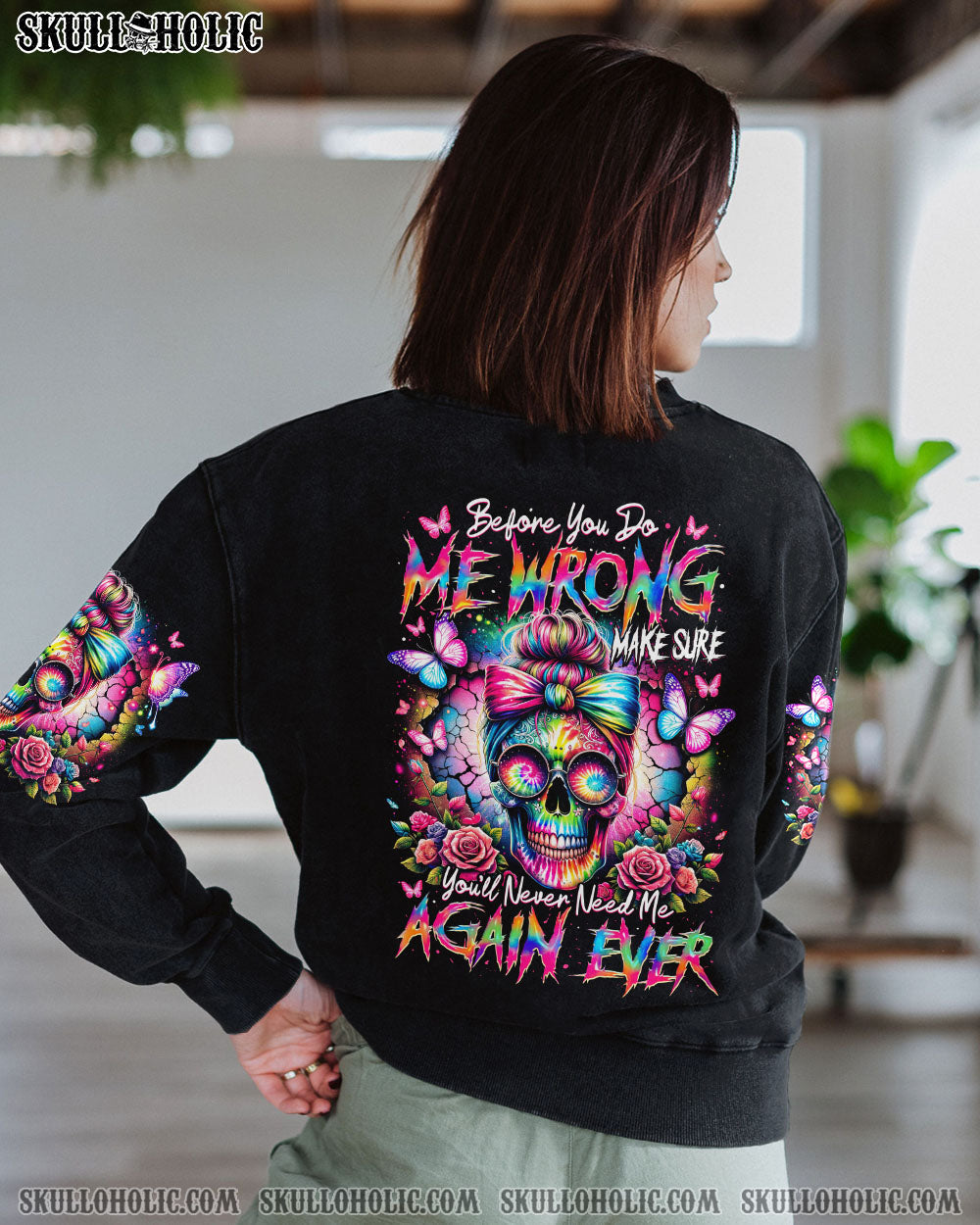 BLISSCORNERS B DON'T F WITH ME MESSY BUN ALL OVER PRINT