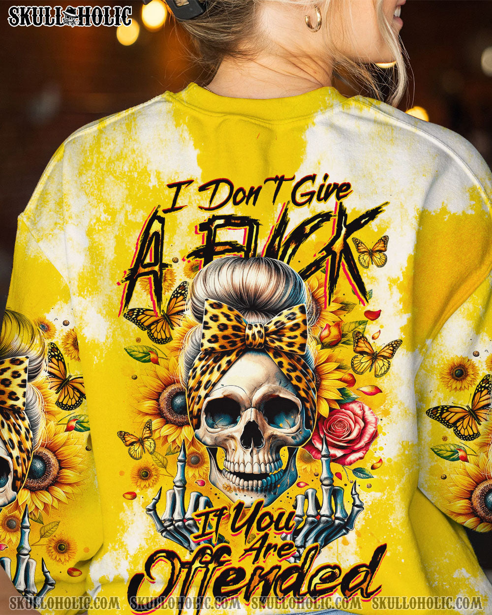 BLISSCORNERS SHE IS SUNSHINE MESSY BUN ALL OVER PRINT