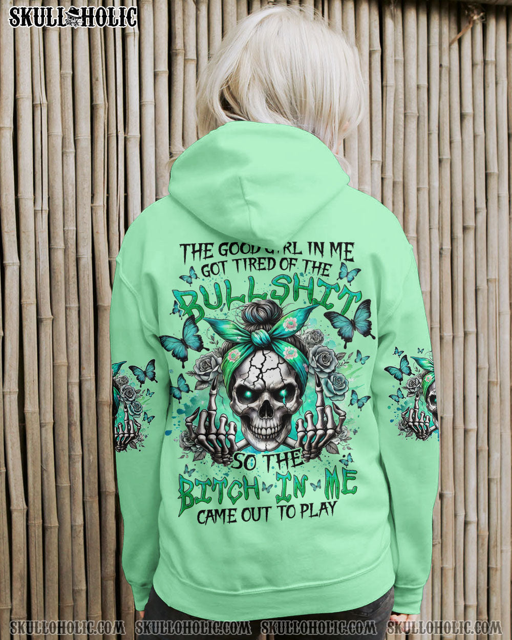 BLISSCORNERS I'M AN OLD WOMAN MESSY BUN SKULL TIE DYE ALL OVER PRINT