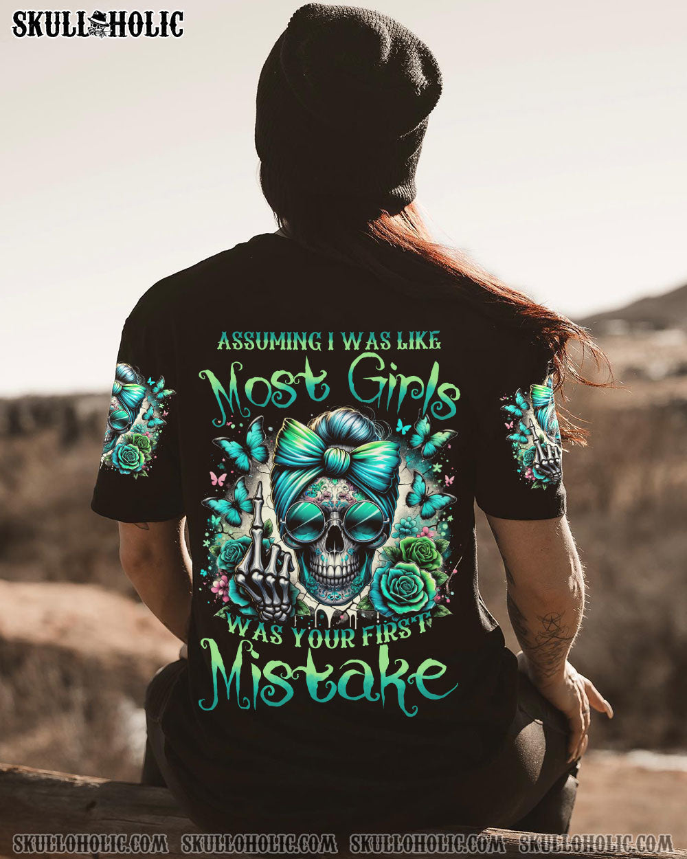 BLISSCORNERS BE WHO YOU MESSY BUN SKULL ALL OVER PRINT