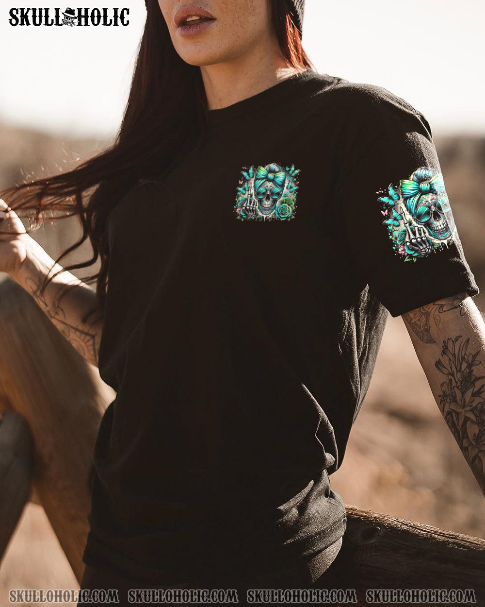 BLISSCORNERS BE WHO YOU MESSY BUN SKULL ALL OVER PRINT