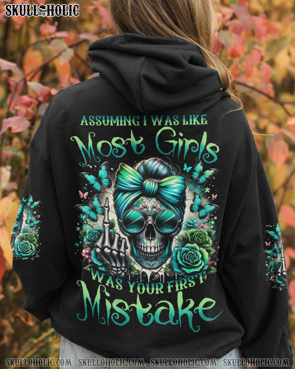 BLISSCORNERS BE WHO YOU MESSY BUN SKULL ALL OVER PRINT