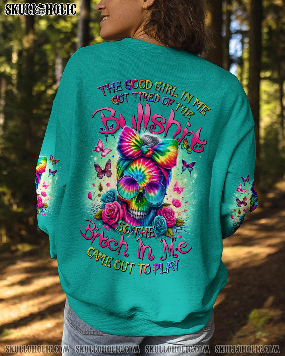 BLISSCORNERS YOU COULDN'T HANDLE ME MESSY BUN TIE DYE ALL OVER PRINT